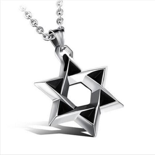 New Fashion Stainless steel chain Necklace For Men Round Pentagram Hollow moon star pendant male Jewelry