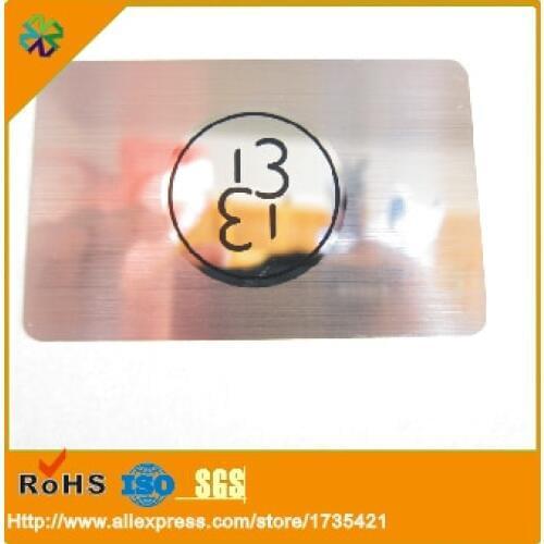 New arrival! high quality 304 stainless steel material mirror stainless steel business card with words etched