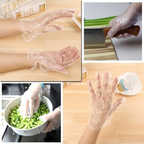 50/100pcs Food Plastic Gloves Disposable Gloves For Restaurant Kitchen Accessories Cooking Eco-friendly Vegetables Fruit Gloves