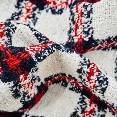 Fancy Yarn Plaid Wool Tweed Fabric For Coat Skirt Telas Por Metro Tissus Au MÈTre Ткань Для Шитья Sewing By The Yard Tecido Diy