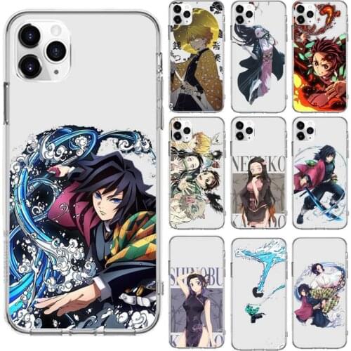 Kimetsu No Yaiba Demon Slayer Anime Phone Case Transparent for iPhone 6 7 8 11 12 s mini pro X XS XR MAX Plus cover funda shell