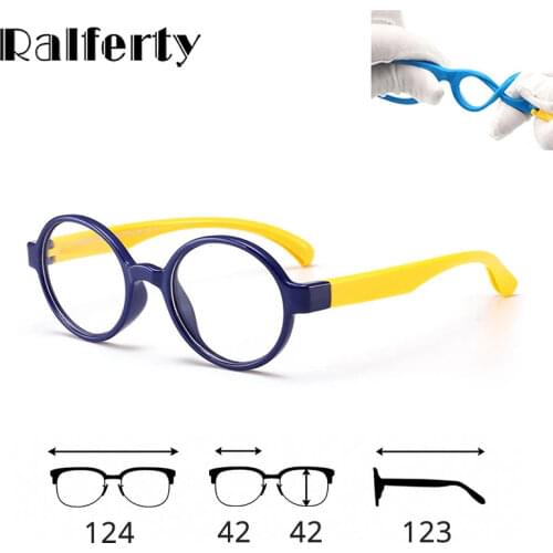 Ralferty Kids Unbreakable Flexible Round Eyeglass Frame Vintage Myopia Glasses Frames Prescription Optical Eyewear K8146
