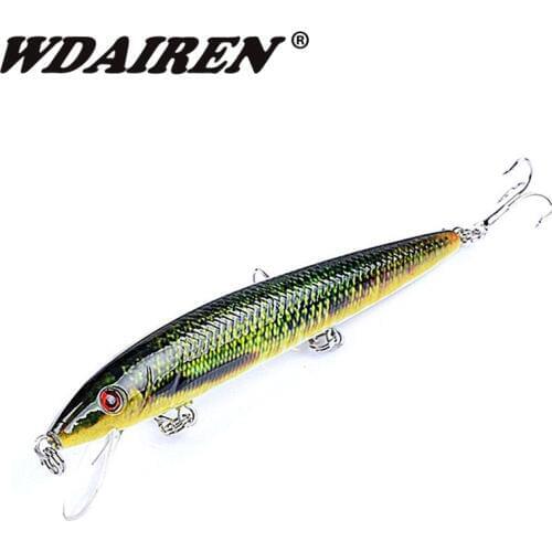 1Pcs Minnow Fishing Lure 12cm 13.7g Laser Painted Hard Wobblers Artificial Bait Crankbait Floating Minnows Fishing Tackle WD-418