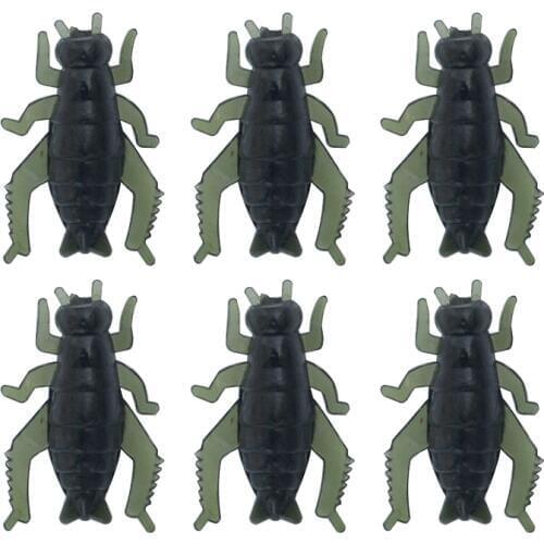 Cricket Fishing Lures 20pcs/lot Soft PVC Plastic Cricket Fishing Bait Insect Artificial Bait 2.2cm 0.7g
