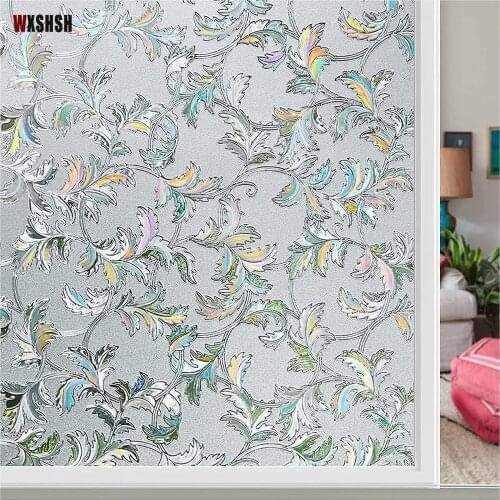 Leaf Glass Film Electrostatic Non Adhesive Privacy Protection Heat Control UV-Proof Frosted Reusable Removable Home Decoration