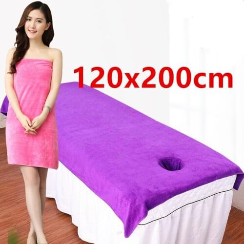 Superfine Fiber Soft Beauty Salon Bath Towel Bed Towel With Hole Massage Bed Sheet Physiotherapy 120X200cm Big Towels Bed Sheet