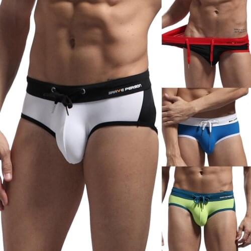 Ropa interior hombre men sexy brief and underwear Tether Swimming Beachwear Male Underpants Patchwork gay underwear