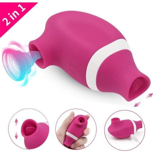 Sucking Vibrator Breast Nipple Sucker Massage Clitoris Stimulator Oral Tongue Sex Vibrator Sex Toys for Women