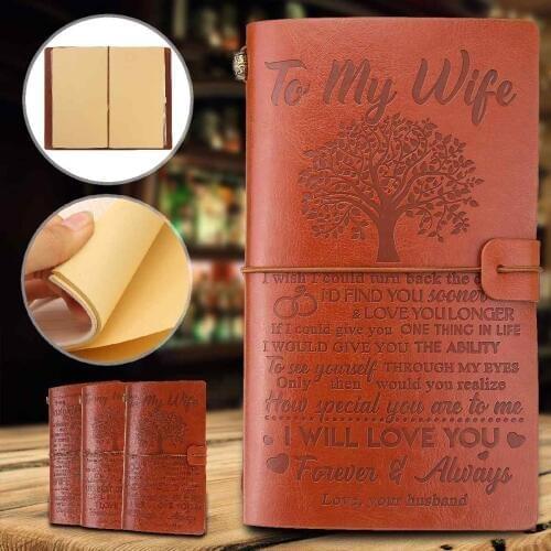 21 Types Engraved Leather Journal Notebo Diary To Daughter/Son/My Man/Wife/Mom/Dad/Grandson Engraved Notebo Diary 20x12cm