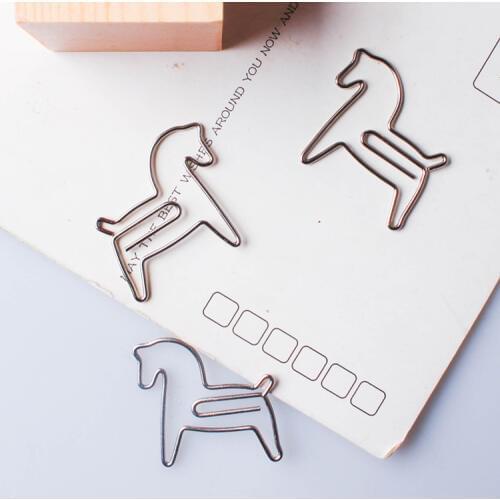 Trojan clip animal paper clip multicolour metal bookmark horse paper clips