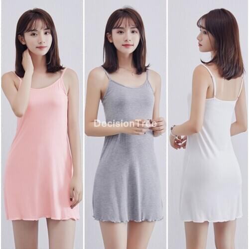 2021 women slips full slips under dress anti emptied intimates everyday slip dress intimates spaghetti vest dress underdress