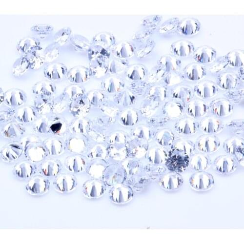 1000pcs AAAAA+ 0.8-4mm CZ Stone Round Cut Beads White Color Cubic Zirconia Synthetic Gems For Jewelry