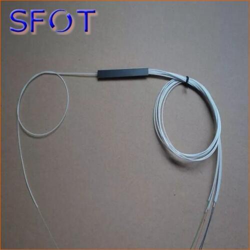 5pcs/lot, Free shipping, FTTH 1x8 Port Mini PLC Splitter, steel tube type, without connectors, SM, 0.9mm, 1.0M