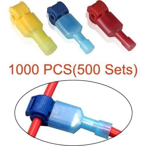 500 Sets Quick Electrical Cable Connectors Snap Splice Lock Wire Terminal Crimp Wire Connector Waterproof Electric Connector