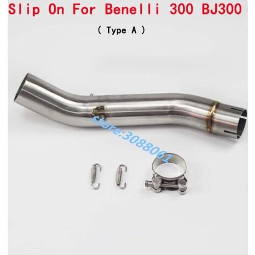 51MM Motorcycle Exhaust Middle Pipe Motorbike Exhaust Escape Link Pipe Muffler For Benelli 300 600 BJ300 BN600 Without Exhaust