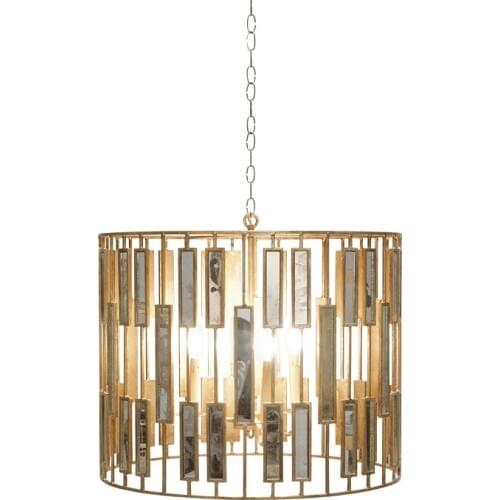 American light luxury retro antique mirror round chandelier soft decoration custom hotel villa club light luxury chandelier