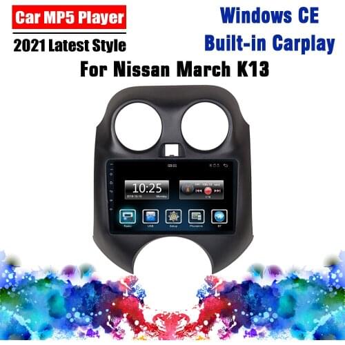 2 Din Car Multimedia Player 9" For Nissan March K13 2010 - 2013 2.5D Car Stereo FM Bluetooth Radio Support Carplay Touch Screen