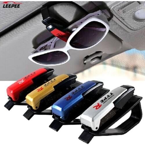 Car Sun Visor Sunglasses Holder Eyeglasses Clip Ticket Card Clamp Fastener Cip Car Glasses Cases