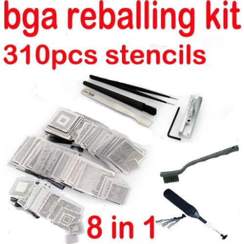 Free shipping 310pcs BGA Sik Template rework directly heat stencils Full set for PS3 XBOX NV Intel+Reballing station