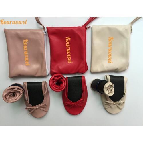 Free Shipping! champagne rollable disposable ballet shoes for wedding gift