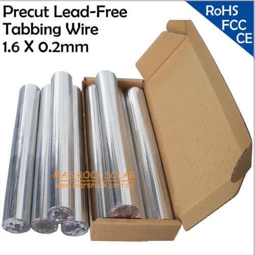 Free Shipping, Precut Solar Tab Wire, Lead-Free Solar PV Ribbons 1.6x0.2mm, 100% Super Quality, 1.6mm Solar Cell Tabbing Wire