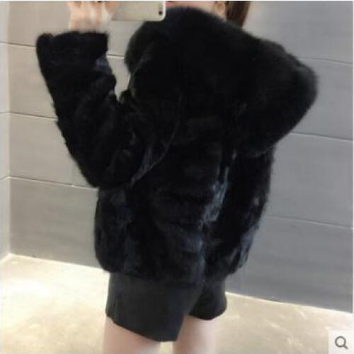 Free shipping.winter thick warm women genuine mink fur,patchwork real fur jacket.fashion lady Fox hair collar leather coat