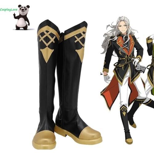 Ensemble Stars Tomoe Hiyori Ran Nagisa Black Gold Shoes Cosplay Long Boots Newest Custom Made For Halloween CosplayLove