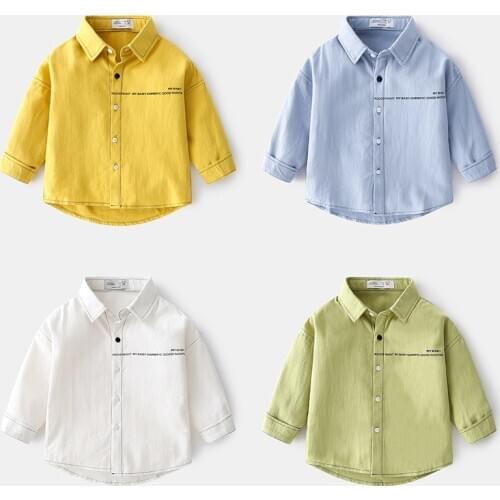 Kids Boys Shirts 2021 Spring Autumn Long Sleeve Shirts For Boys Cotton Fashion Baby Boy Tops Children Shirt BC500