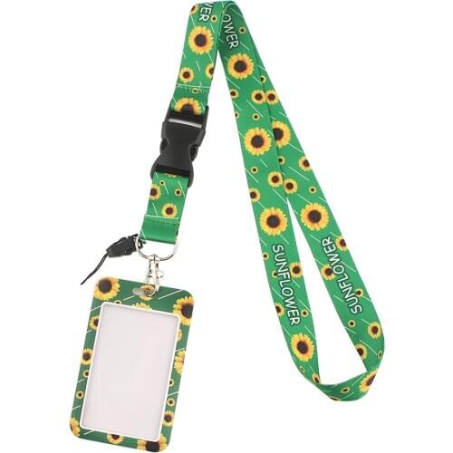 DZ1351 Hidden Disabilities Sunflower Lanyard Id Badge Holder Keychain ID Card Pass Gym Mobile Badge Holder Key Holder Key Rings