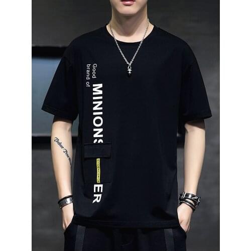 T Shirts White Gray Black Yellow Fashion Youth 2021 Short Sleeve New Tees Summer Daily Casual O-Neck Tops Character Men T Shirt