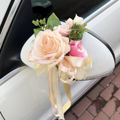 Artificial Flower Wedding Car Decoration Craft Events Accessories Door Handle Ornament Supplies For Wedding B99