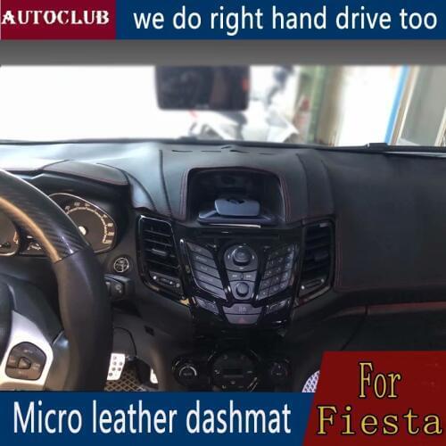 For Ford Fiesta 2009-2016 Leather Dashmat Dashboard Cover Car Pad Dash Mat SunShade Carpet Cover 2010 2011 2012 2013 2014 2015