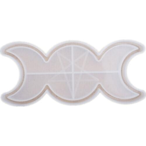 Moon Star Candle Tray Resin Molds Triple Moon Phase Goddess With Pentagrams Mold