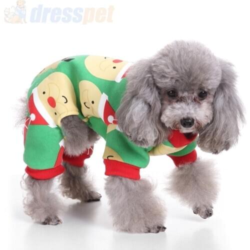Pet Dog Clothes For Christmas Santa Dogs Dress-Up Costumes Holiday Party Red Coat Pattern Coatume For Dogs Pet Clothing Cute
