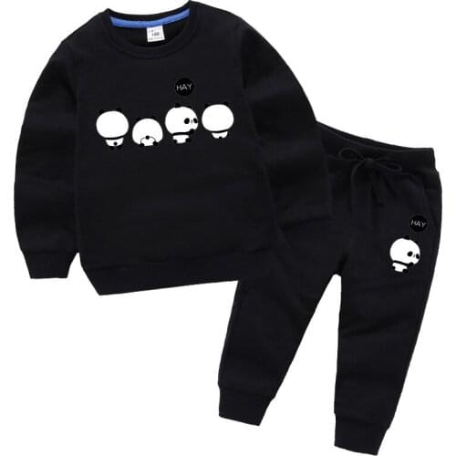 Autumn Winter Sweatshirt Clothes Kids Girl Boy Clothes Set Cute Patterns Tops+Pants 2Pcs Children Boys Clothing Outfits 2019
