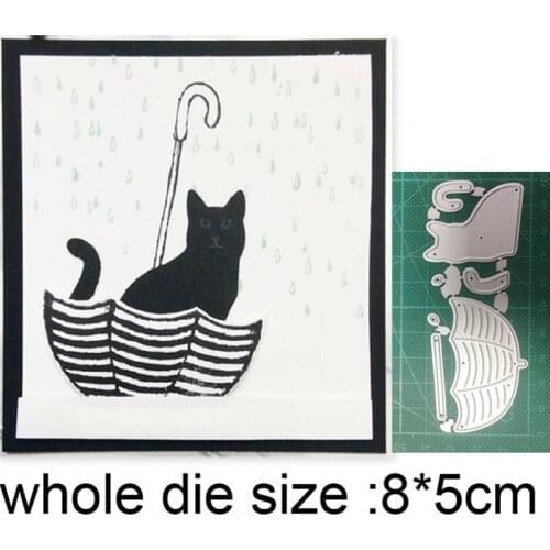 Craft dies Cat Sit on Umbrella Metal Cutting Dies Stencils For DIY Scrapbooking dies Paper/photo Card Embossing Die Cut Template