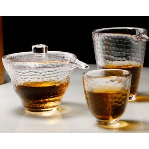 Glass Tea Cup Handmade Fish Scale Tea Cup Hammered Male Cup Tea Distributor Kung Fu Tea Tea Bowl Phnom Penh Covered Bowl