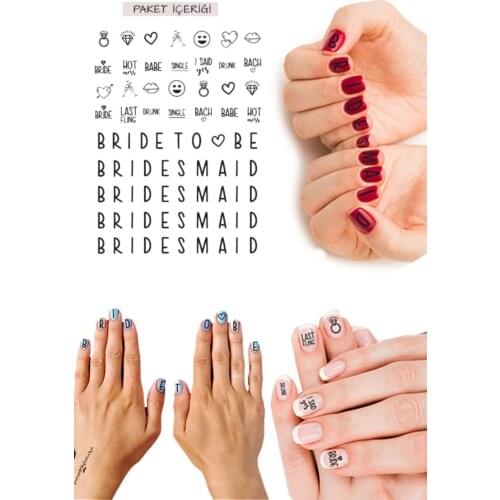 Bride Bridal Temporary Nail Tattoo Nail Tattoo Bachelorette хна для мехенди henna bride veil welon