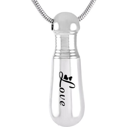 Waterproof Baseball Bat Cremation Jewelry for Women Pendant Keepsake Gifts Memorial Urn Necklace for Ashes -love