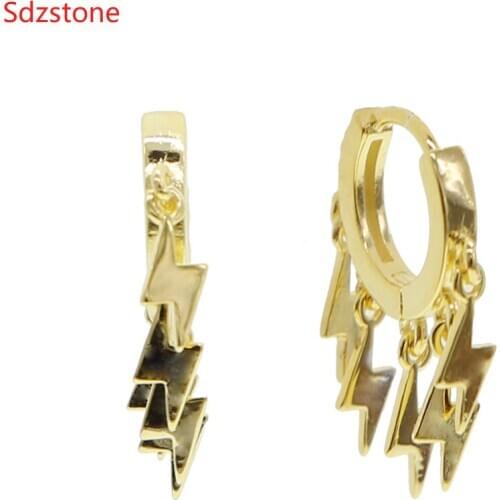 Fashion New Lightning Bolt Dangl Earrings Top Quality Gold Color Cute Earrings For Women Korean Jewelry Pendientes Aros 2020