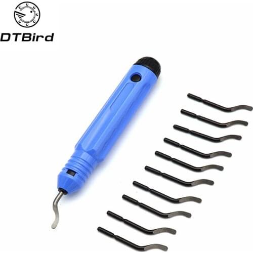 1pc Scraper Handle+10pcs Cutter Heads Trimming Scraper NB1100 High Speed Steel Handle Slitter Wood Edge Trimmer Deburring Tool