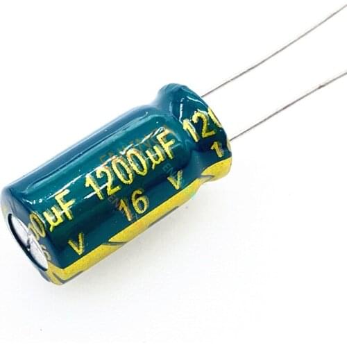 10pcs/lot 1200uf16V Low ESR/Impedance High Frequency Aluminum Electrolytic Capacitor Size 10*20 16V 1200uf 20