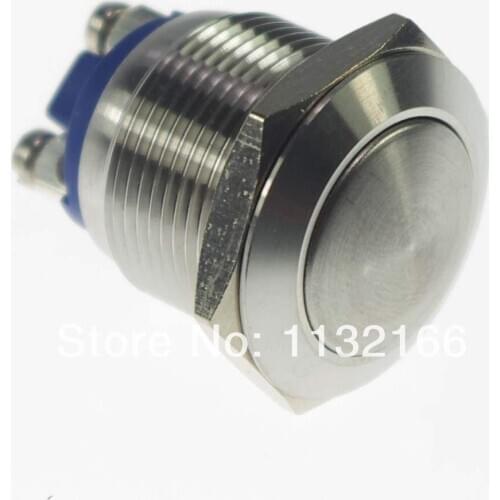 19mm OD Stainless Steel Momentary 1NO Push Button Switch Screw Terminals Waterproof
