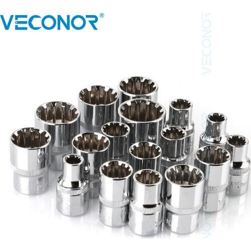 3/8" Square Drive 19PCS Socket Set Ratchet Wrench Socket Power Tool Accessories CRV 6-24mm