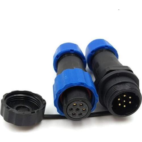 2set SP13 7Pin Circular Cable Connector Female Plug & Docking Male Socket Waterproof IP68 Connector