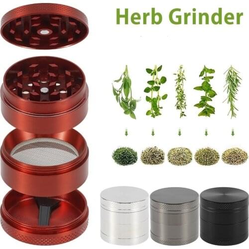 4-Layers 63mm Metal Tobacco Grinder Weed Box Grinder Zinc Alloy Dry Herbal Pepper Pot Spice Mill Grinder Smoking Accessories