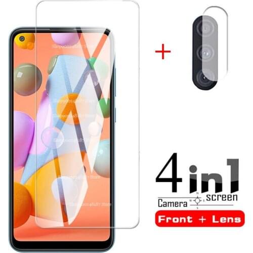 4 in 1 Lens Glass For Samsung Galaxy A11 Tempered Glass For SamsungA11 GalaxyA11 Armored Film HD Protective Glass A115F Cover