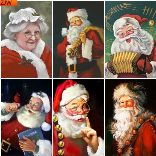 5D Diamond Painting Full Drill Square Christmas Santa Claus Diamond Embroidery Cross Stitch Cartoon Handmade Gift