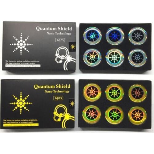 6pcs/boxs Round Scalar Quantu m Shield Energy Sticker with Negative Ions Anti Radiation Protection from EMF Fusion Phone Sticker