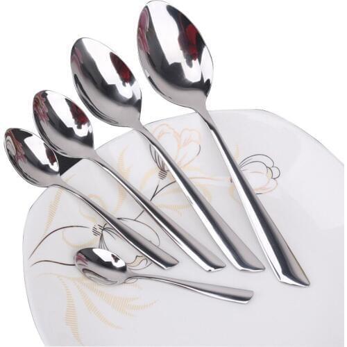 6pcs Stainless Steel Coffee Spoons Dinner spoon set Dessert Teaspoon Stirring Tablespoon Dinning Soup Scoop Kitchen Bar Teaspoon